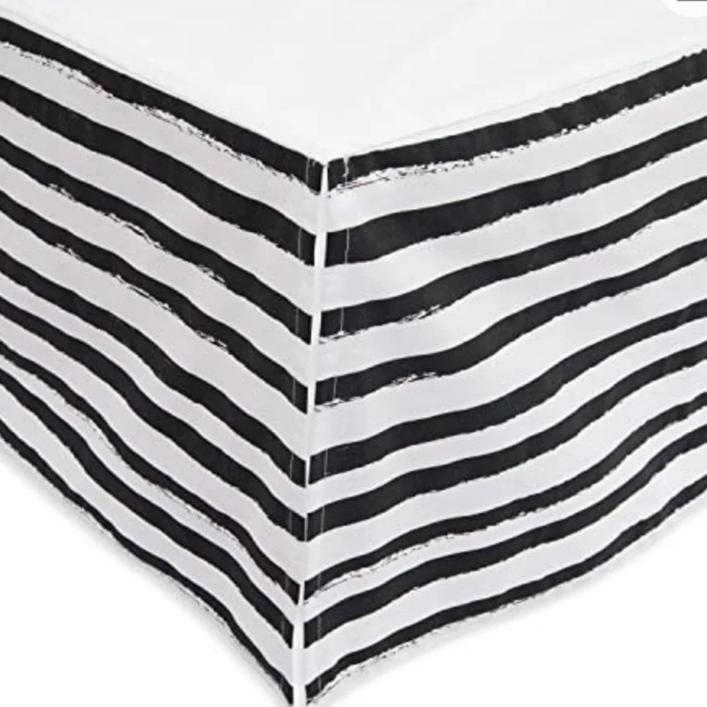 🔳FINAL$15🔚CRIB SKIRT. Little Unicorn Percale . Ink stripe.